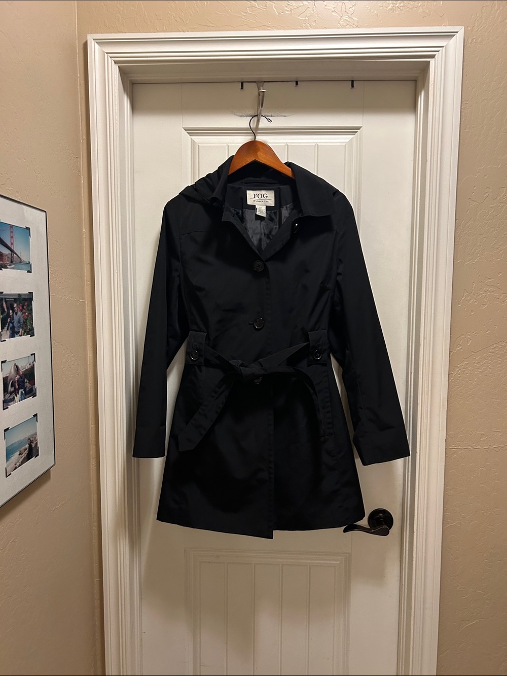 Fog by London Fog L black trench coat